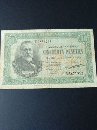 Billete 50 Pesetas España 1940