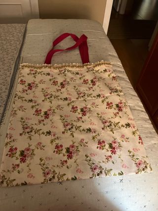 Bolso loneta flores - 55x57cm