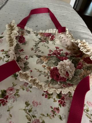 Bolso loneta flores - 55x57cm