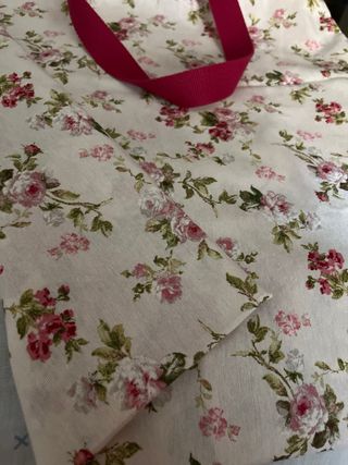 Bolso loneta flores - 55x57cm