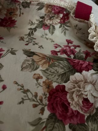 Bolso loneta flores - 55x57cm