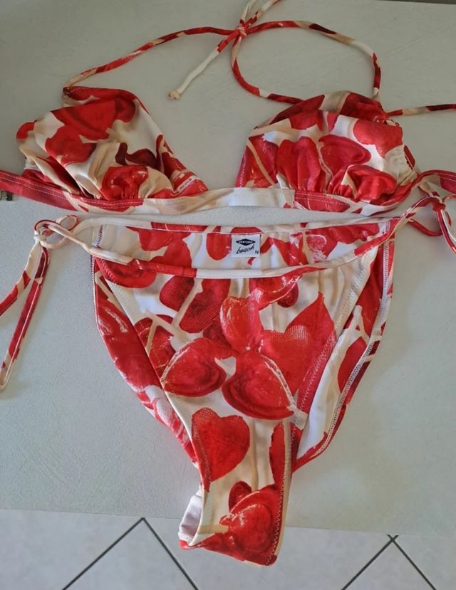 Bikini Pompea Rosso Bianco Tg IV