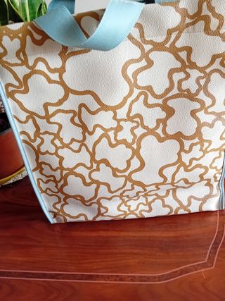 Bolso Tous Kaos beige, marrón y celeste