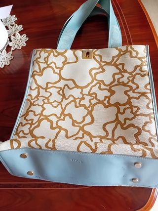 Bolso Tous Kaos beige, marrón y celeste