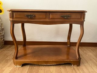 Mesa auxiliar madera - 2 cajones