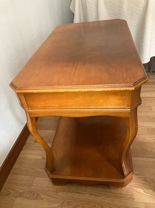 Mesa auxiliar madera - 2 cajones