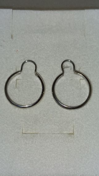 Pendientes aros media caña plata 925