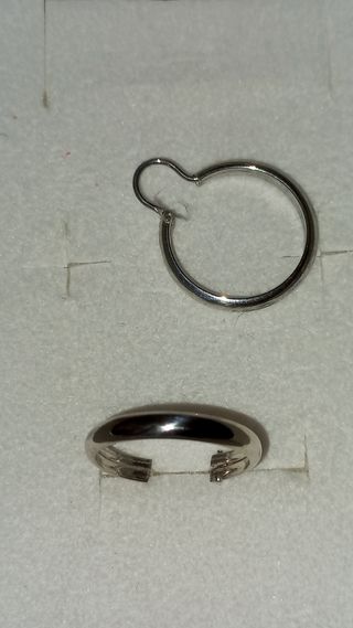 Pendientes aros media caña plata 925