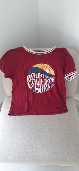 Camiseta Baja California Surf roja