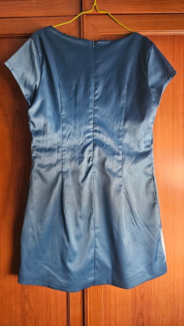 Vestido azul bordado - Mini