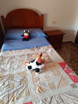 Cama completa + mesita + escritorio.