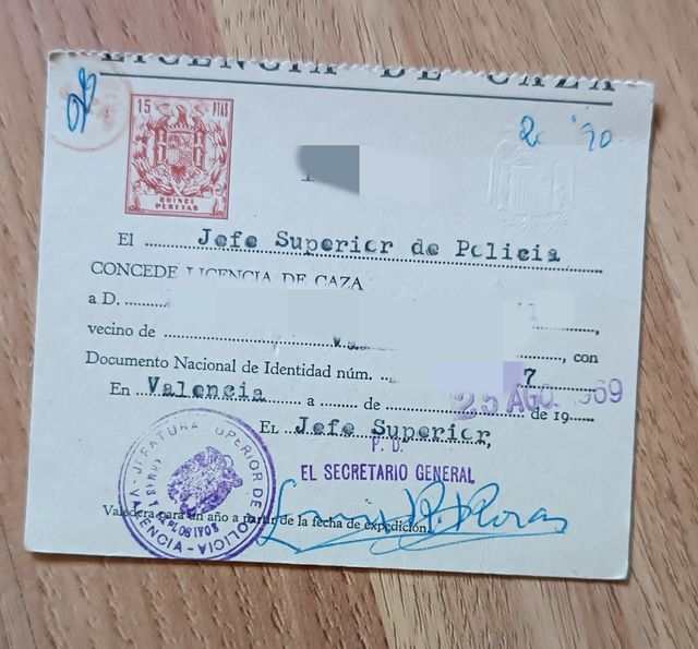 Licencias de Caza Antiguas '60s/'90s