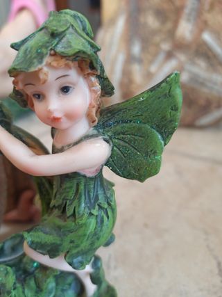 Hada con espejo y purpurina- Figura decorativa