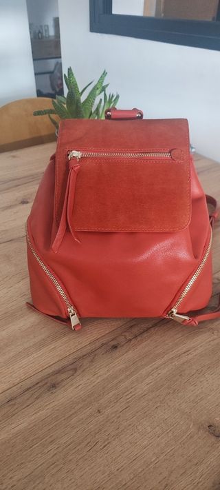 Mochila Zara mujer terracota 