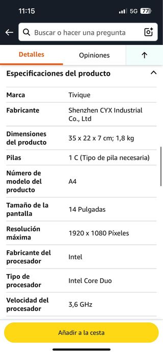 Portátil Tivique 14" 8GB-256GB