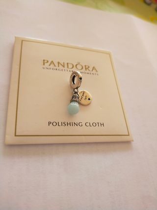 Charm Pandora bombilla azul plata