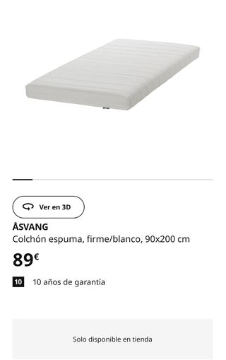 Colchón ASVANG IKEA 90x200
