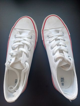 Zapatillas lona blancas niño - 35