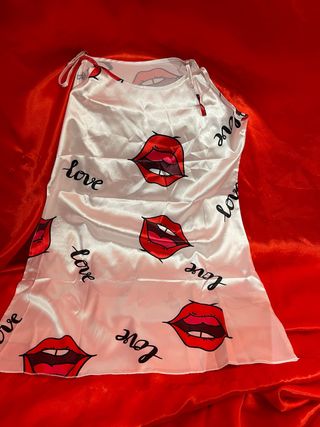 Vestito raso  rosso&bianco - romantico