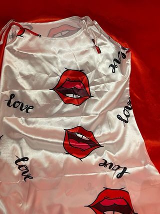 Vestito raso  rosso&bianco - romantico