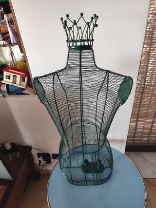 Manichino metallo verde shabby chic
