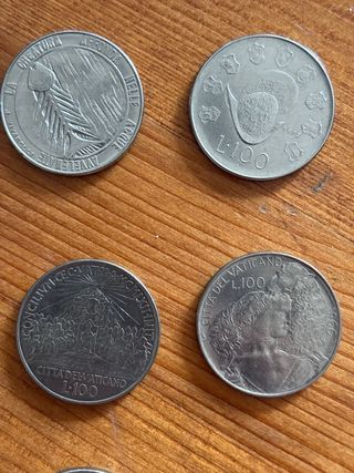 9 monete 100 lire italiane