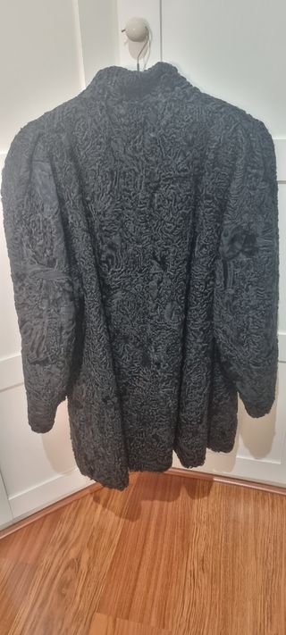 Abrigo astracán negro 3/4 mujer