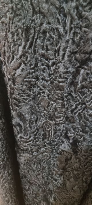 Abrigo astracán negro 3/4 mujer