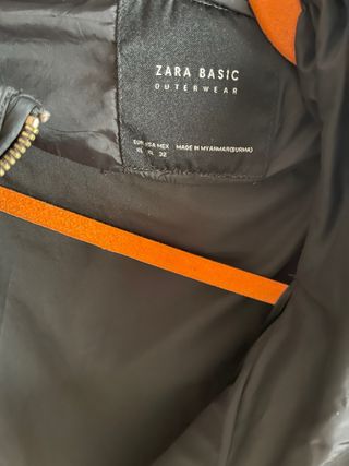 Chaqueta Zara Basic acolchada negra - XL
