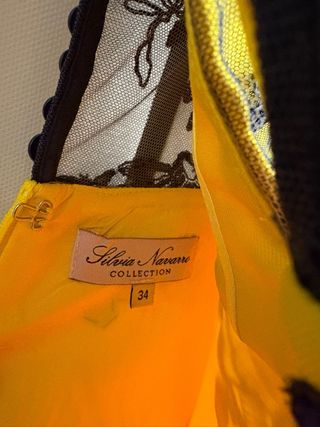 Vestido Silvia Navarro talla 34 - Amarillo y Azul