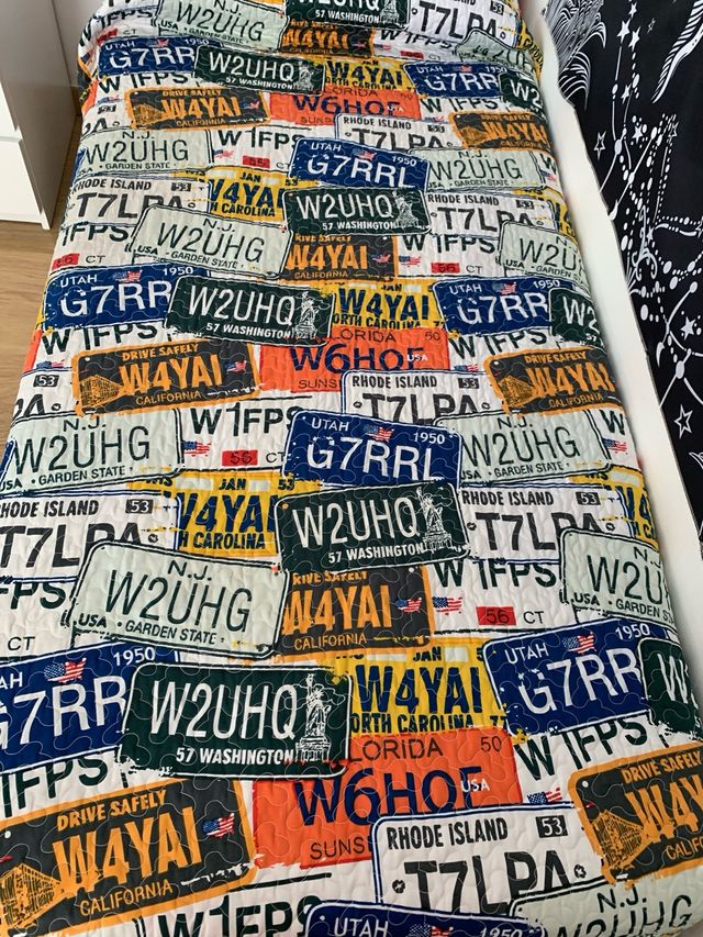 Colcha infantil/juvenil multicolor