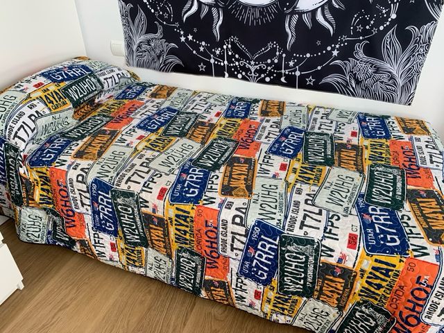 Colcha infantil/juvenil multicolor