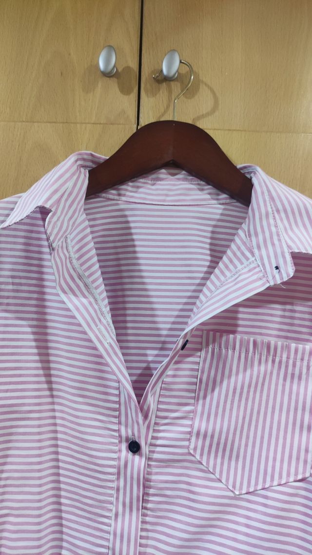 Blusón rayas rosa-blanco