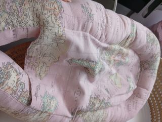 Nido bebé mapa mundi rosa. 