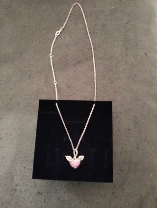 Collar Pandora corazón plata rosa