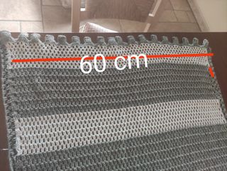 Cortina crochet gris perla y blanca 185-190cm