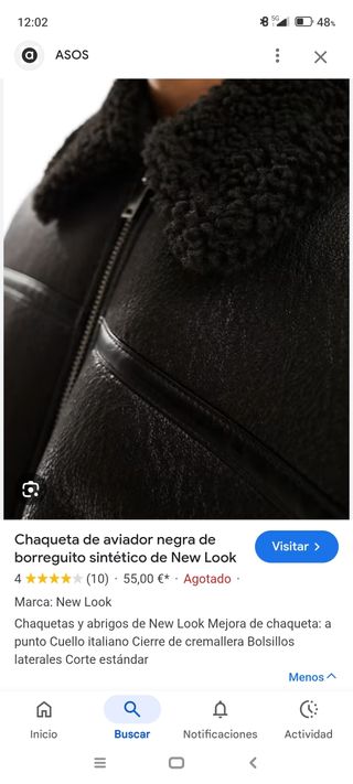 Chaqueta aviador New Look negra - Talla L