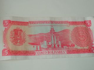 Billete 5 Bolivares Venezolanos 1989