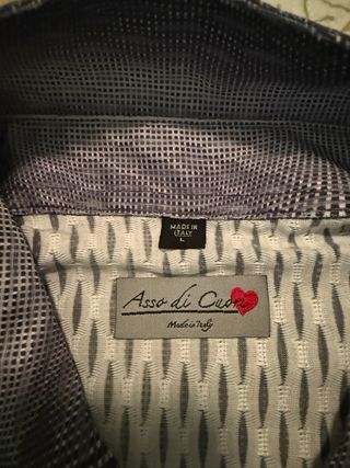 Camicia Asso di Cuori Uomo L - Blu/Bianco Usato