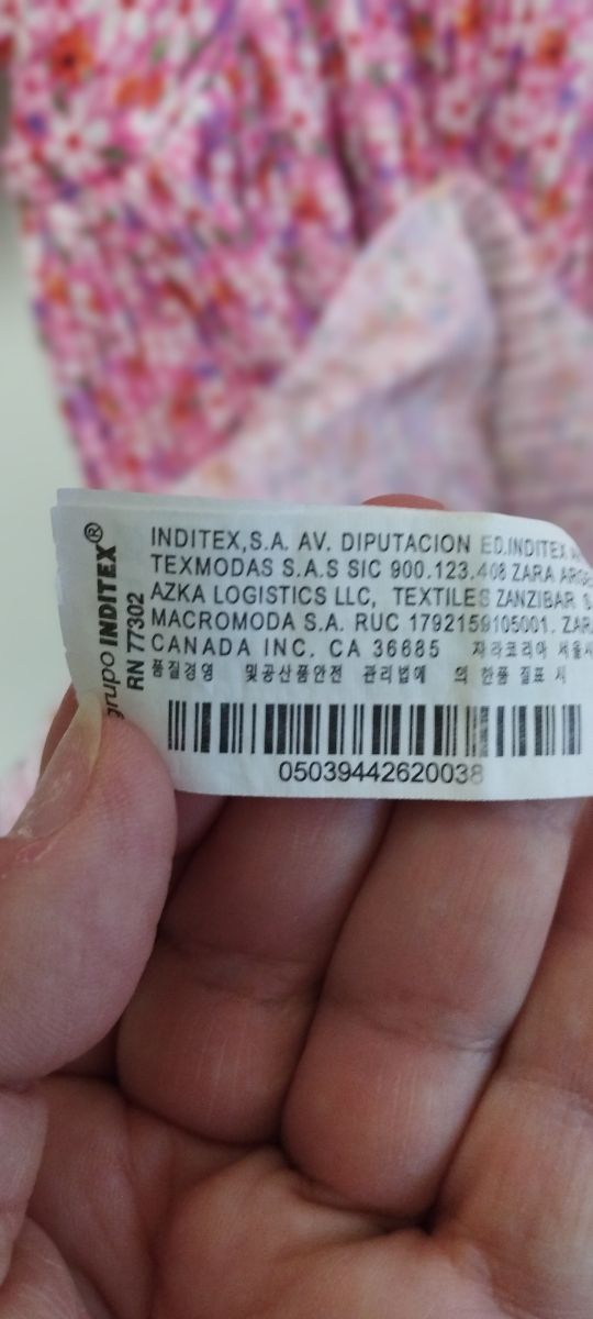 Vestido Zara rosa estampado