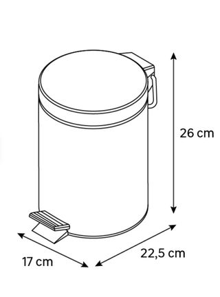 Papelera baño 3L - Pedal - Metálica