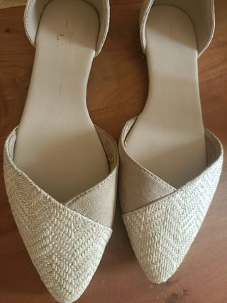 Manoletinas planas beige