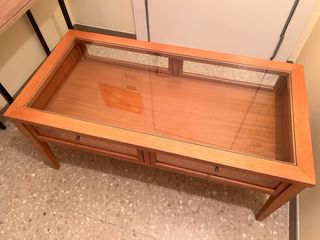 Mesa centro madera con cristal