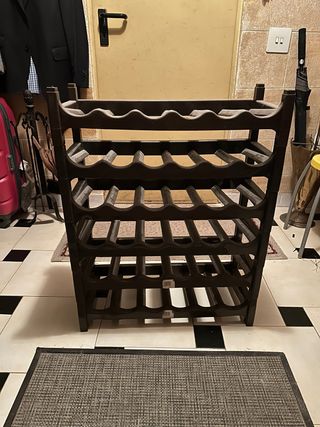 Botellero de plástico marrón - 36 botellas