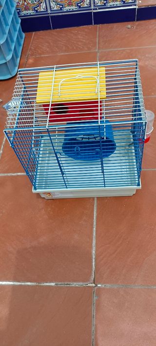 Jaula hamster azul - roja