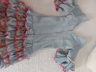 Vestido Flamenca niña azul y rosa