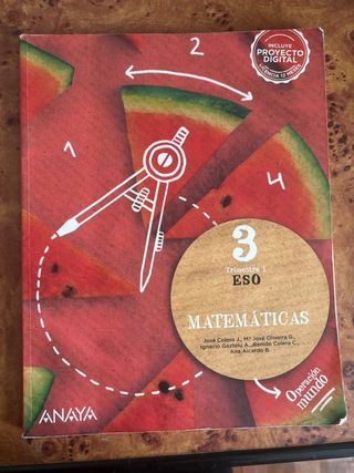 Libro 3ºESO Matemáticas.

Editorial:Anaya
