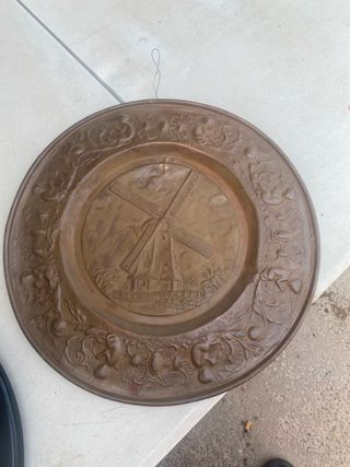Plato cobre vintage molino
