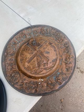 Plato cobre vintage molino