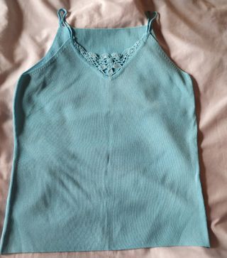 Top azul tirantes mujer